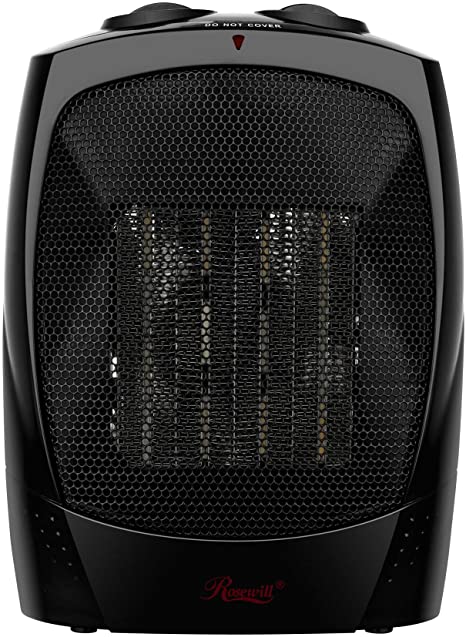 Rosewill Space Heater, Bathroom Heater with Adjustable Thermostat, Ceramic Element, Safety Tip Over Switch, 1500 Watt Quick Heat, RHAH-13001