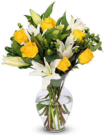 Benchmark Bouquets Yellow Elegance, With Vase (Fresh Cut Flowers)