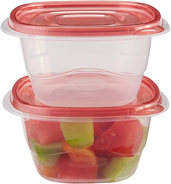 Rubbermaid TakeAlongs Deep Square Food Storage Containers, 5.3 Cup, 2 Count FG7F6800FCLR