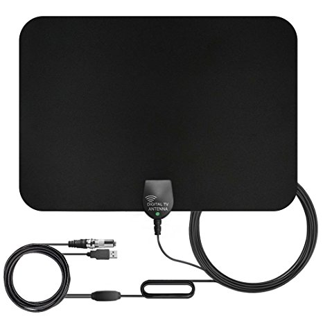 HDTV Antenna,Ranmon Indoor Amplified TV Antenna 50 Mile Range with Creative Adjustable Amplifier Booster, USB PowerSupply and 16FT High Performance Coax Cable …