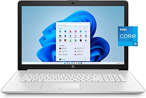 New HP 17 Laptop,17.3" FHD IPS Display, 11th Gen Intel Core i5-1135G7(Beats i7-8500), 16GB RAM, 512GB SSD, Wi-Fi 5, Bluetooth, HDMI, Webcam, Windows 11, Backlit Keyboard, Natural Silver 9H