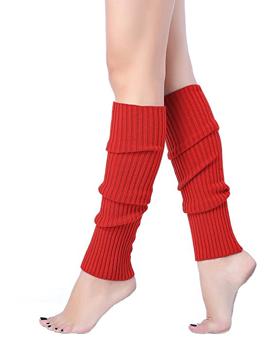 V28 Women Juniors 80s Eighty's Ribbed Leg Warmers for Party Sports
