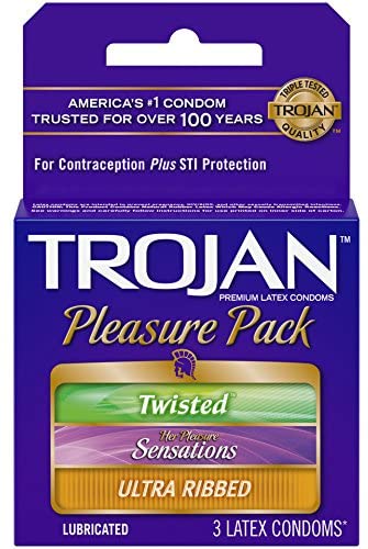 Trojan Pleasure Pack Condom, 3 Count