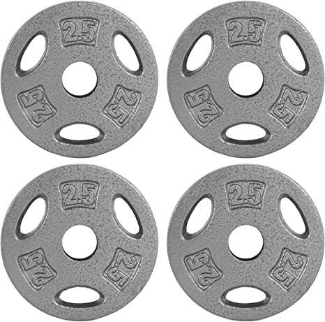 WF Athletic Supply Cast Iron 1-Inch Standard Grip Plate for Strength Training, Muscle Toning, Weight Loss & Crossfit - Multiple Choices Available