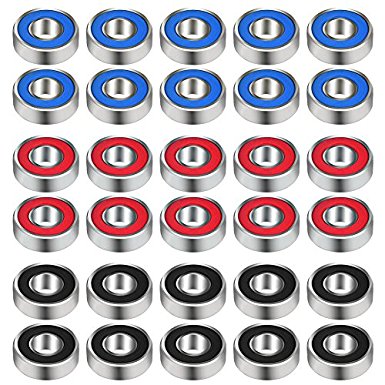 30 Pieces 608 Hybrid Ball Bearings for Tri-spinner Fidget Spinner Toy, Double Shielded by EAONE