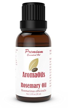 Rosemary Essential Oil by AromaOils - 1 oz (30 ml) - Best Used Now for Aromatherapy, Pain Relief, Stress Management, DIY Skincare and Hair Growth - 100% Pure Therapeutic Grade