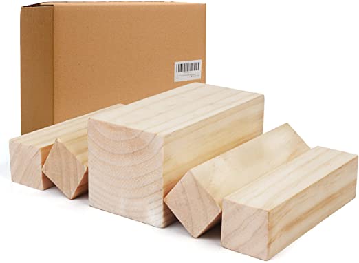 Basswood Carving Block (5 Pack) - (15 x 7.5 cm/15 x 3.8 cm) Large Basswood for Carving and Whittling - Unfinished Wood Blocks for Whittlers, Adults, Kids and Beginners - Natural Wood Carving Blocks