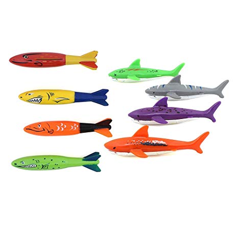 Diving Toy for Pool Use Gliding Shark Throwing Torpedo Underwater ,Swimming pool shark 8Pcs/Lot