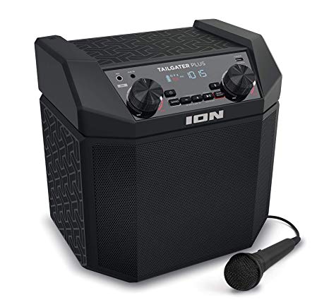 ION Audio Tailgater Plus | Portable Speaker, Battery Powered, with 50 W Power, Bluetooth Connectivity, Microphone & Cable, AM/FM Radio and USB Charging For Smartphones & Tablets