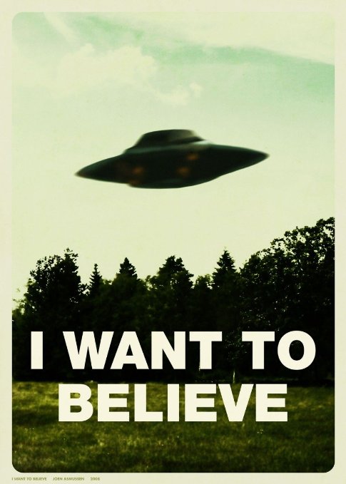 I Want To Believe UFO poster 32 inch x 24 inch / 17 inch x 13 inch