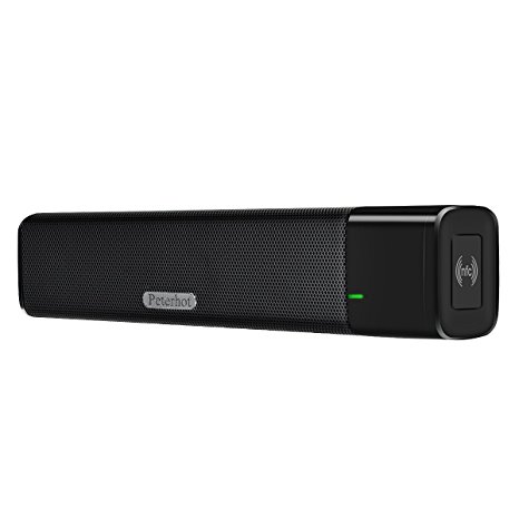 Wireless Bluetooth Speaker,ELEGIANT Wireless Sound Bar Super Bass Stereo Dual Speaker, NFC Subwoofer Radio Speaker with Enhanced Bass Sound Bar for iPhone iPad Smartphone and More Black