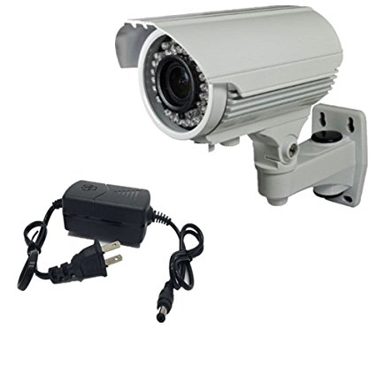 KLAREN 1000TVL CCTV Security Surveillance Camera with US Plug   Installation Package 5mm 42 IR Leds Camera Color   1/3" Sony CCD Waterproof Outdoor Infrared Night Vision White