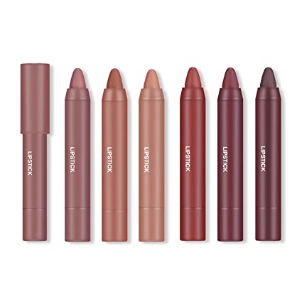 Ownest 6 Colors Matte Crayon Lipstick,Matte Velvet Lipstick Makeup Smooth Lipstick Set Waterproof Long Lasting Moisturizing Lipstick Crayons for Women-Set B