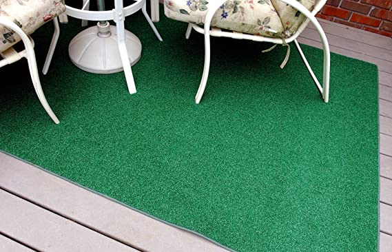 Garland Rug 6' x 9' Artificial Grass Indoor/Outdoor Area Rug, Rectangle, Green