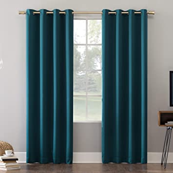 Sun Zero Oslo Theater Grade Extreme 100% Blackout Grommet Curtain Panel, 52" X 84", Teal