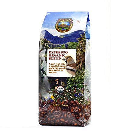 Java Planet - Espresso Coffee Beans, Organic Coffee, Dark Roast Arabica Gourmet Specialty Grade A, packaged in 1 LB bag