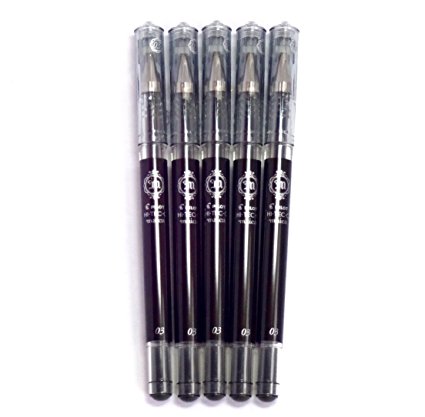 Pilot Hi-Tec-C Maica Gel Ink Pen Black, 0.3 mm, 5 pens per Pack (Japan import) [Komainu-Dou Original Package]