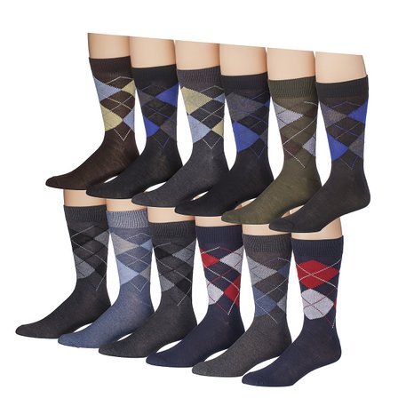 James Fiallo Men's 12-pack Argyle Dress Socks (sock size 10-13)