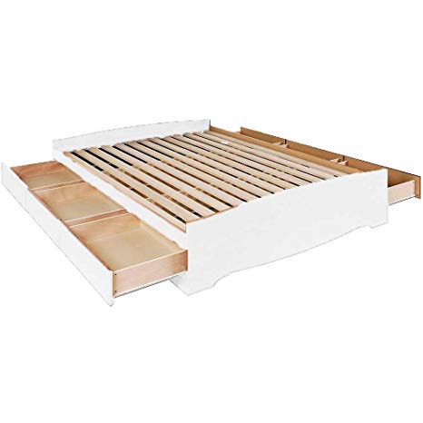 Prepac WBQ-6200-3K Queen Sonoma 6 Drawers, White Platform Storage Bed