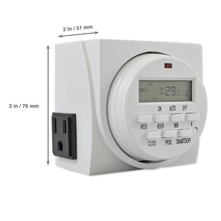 Comforday 7-Day Programmable Digital Timer with Two Grounded Outlets plus 8 Independent Time Settings