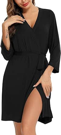 Samring Women's Lightweight Robe Soft Kimono Robes Short Bathrobe for Women Sleepwear