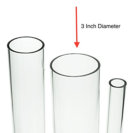 Source One Deluxe Clear Acrylic Tube 3 Inches Thick (12 Inch, 3 Inch Wide)