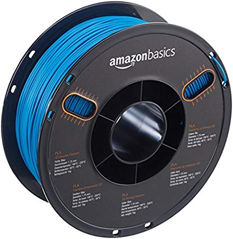 AmazonBasics PLA 3D Printer Filament, 1.75mm, Blue, 1 kg Spool