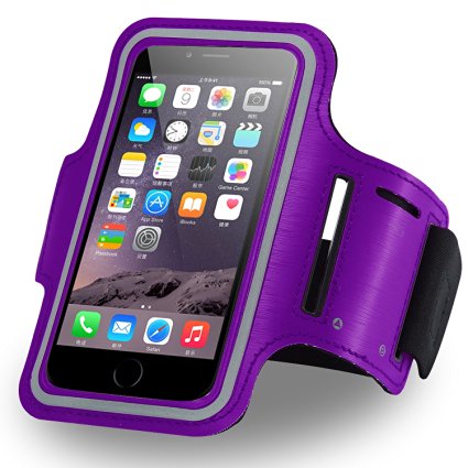 Sweat proof Sport Armband ( Velcro Closure). Running Gym Workout ,outdoor sport,Case/Cover for iphone/samsung All kinds of mobile phone as long as the volume of less than 4.7 inch model. .--Purple