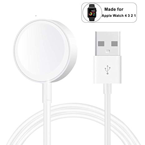Compatible with Apple Watch iwatch Magnetic Wireless Charger Pad Charging Cable Cord Compatible with for Apple Watch iwatch 38 mm 40mm 42 mm 44mm Series 1 2 3 4