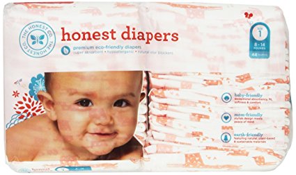 The Honest Company Disposable Diapers, Giraffe, Size 1, 44 Count