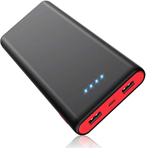 Portable Charger 25800mAh Power Bank【Newest Contrast Color Design】 High Capacity External Battery Pack with 2 USB Output & LED Status Indicators Compact Phone Charger for Smartphones, Tablet and More