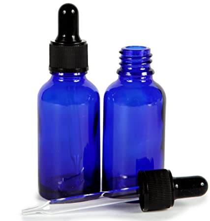 Vivaplex, Cobalt Blue, 1 oz Glass Bottles, with Glass Eye Droppers - 2 pack …