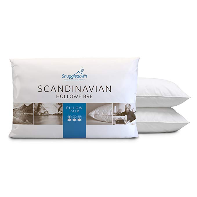 Snuggledown Scandinavian Hollow Fibre Pillow Pair, White