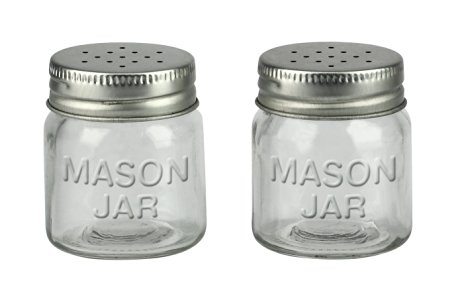 Barbuzzo Mason Salt & Pepper Shaker, Clear/Silver