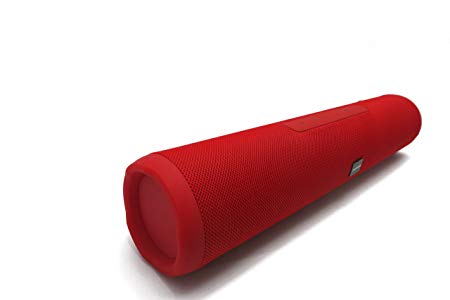 Sylvania 16-Inch Long Bluetooth Pill Style Speaker - Enjoy the beats in your music! (Red)