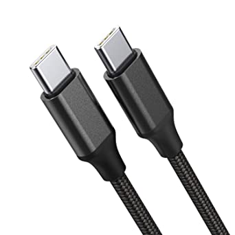 EMATETEK Braided USB C Male to USB C Male Cable Connector. Type C 60W Fast Charge Adapter Cord Compaible for Google Pixel 4 XL, Samsung Galaxy Note 10 S20,MacBook Air iPad Pro, Nexus 6P 5X.(3.3 Ft)