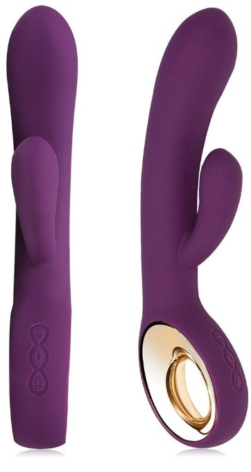 Sexy Slave Deluxe 9 Inch USB Rechargeable Silicone Dual Wand Massager Waterproof G-Spot Rabbit Vibrator, Purple