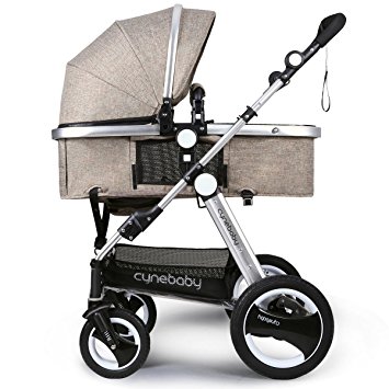 Infant Toddler Baby Stroller Carriage - Cynebaby Compact Pram Strollers add Tray (khaki)