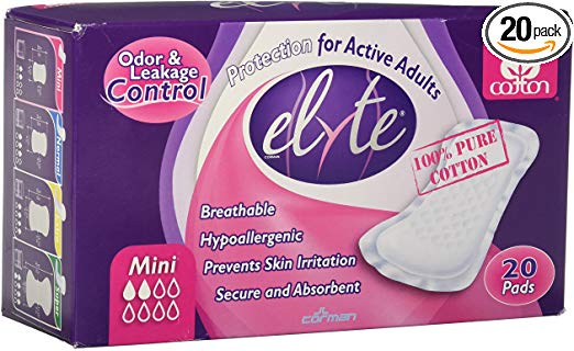 Elyte, Incontinence Pads Mini, 20 Count