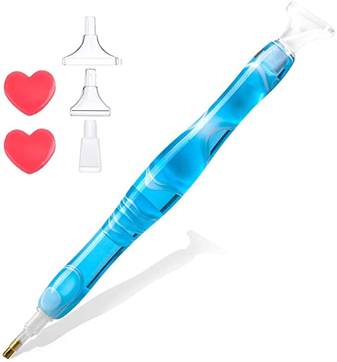 Diamond Painting Pen， Handmade Diamond Art Pen Kit, Resin 5D DIY Diamond Drill Pen for Art Crafts Cross Stitch Hobby (Sky Blue-01)