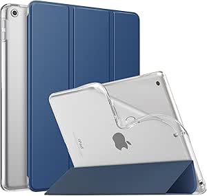 MoKo Case for iPad 10.2 iPad 9th Generation 2021/ iPad 8th Generation 2020/ iPad 7th Gen 2019, Soft Frosted Back Cover Slim Shell Case with Stand for iPad 10.2", Auto Wake/Sleep, Abyss Blue