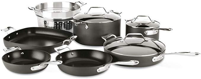 All-Clad H911SA64 Essentials Nonstick Cookware set, 10 Piece, Grey