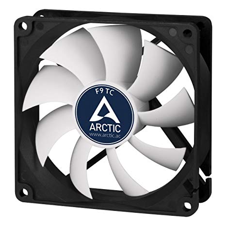 ARCTIC F9 TC - Temperature-Controlled 92 mm Case Fan | Standard Case Cooler | intelligent Heat Detector regulates RPM | Push- or Pull Configuration