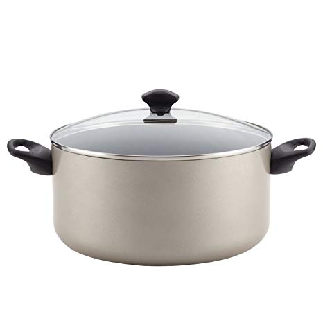 Farberware Cookware Aluminum Nonstick Covered Stockpot, 10.5 quart, Champagne, 10.5-Qt