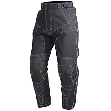 Motorcycle Cordura Waterproof Riding Pants Black with Removable CE Armor PT5 (5XL)
