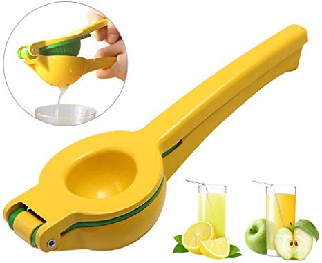 SAYGOGO 676422221684 Lemon Squeezer, Manual Citrus Press Juicer, Ideal for Various Soft Skin Fruits, Food Grade Materials, 2-In-1 with Long Handle Spoon-Yellow