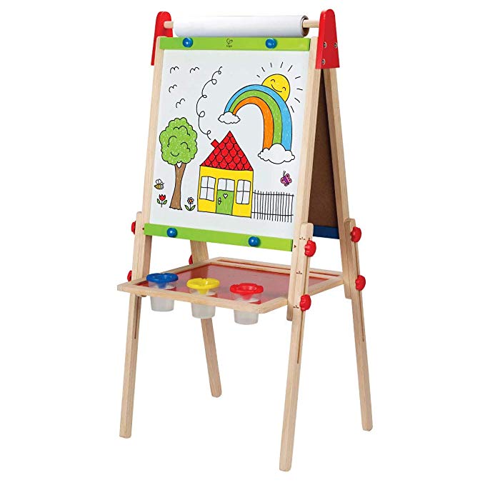 Award Winning Hape All-in-One Wooden Kid's Art Easel with Paper Roll and Accessories (Renewed)