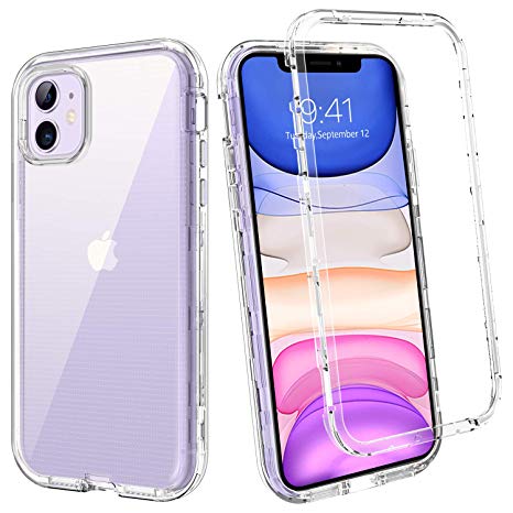 BENTOBEN for iPhone 11 Case (2019), Clear Transparent 3 Layer Heavy Duty Rugged Full Body Shockproof Hybrid Hard PC Soft Bumper Protective Phone Cases Cover for iPhone11 2019 6.1inch, Crystal Clear