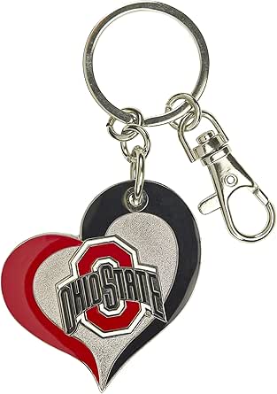 aminco NCAA unisex-adult Swirl Heart Keychain