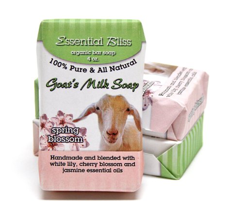 All Natural Handmade Goat Milk Soap *Spring Blossom* 4 Ounce bar Good for your Skin * Wonderful Fragrance. * Full Refund if not Delighted!